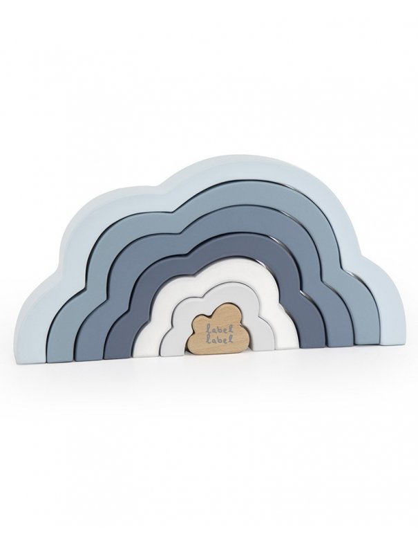 Puzzle nuage arc en ciel en bois - Bleu