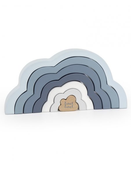 Puzzle nuage arc en ciel en bois - Bleu