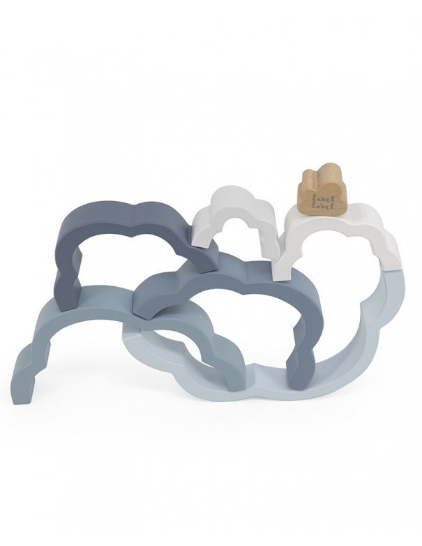 Puzzle nuage arc en ciel en bois - Bleu