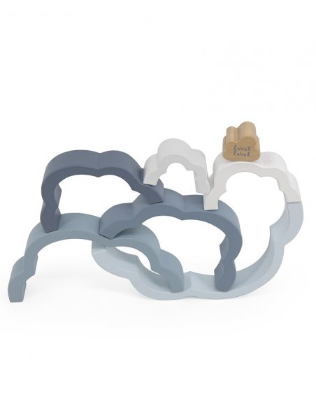 Puzzle nuage arc en ciel en bois - Bleu