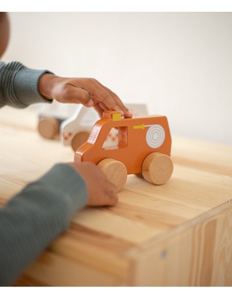 Voiture de Pompiers en Bois
