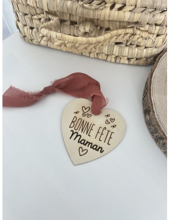 Carte coeur en bois personnalisé - fête des mamans