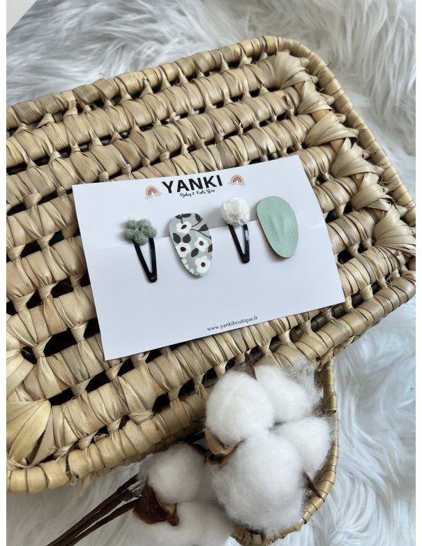 Barrette à cheveux - mini - Mint flower Barrette à cheveux - mini - Mint flower