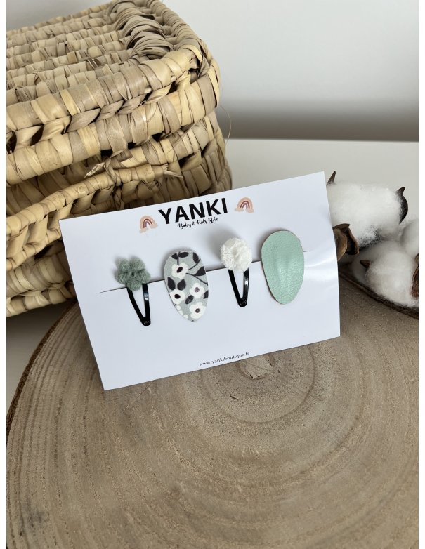 Barrette à cheveux - mini - Mint flower Barrette à cheveux - mini - Mint flower