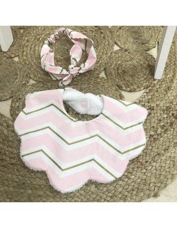 Ensemble bavoir de coton & bandeau 2