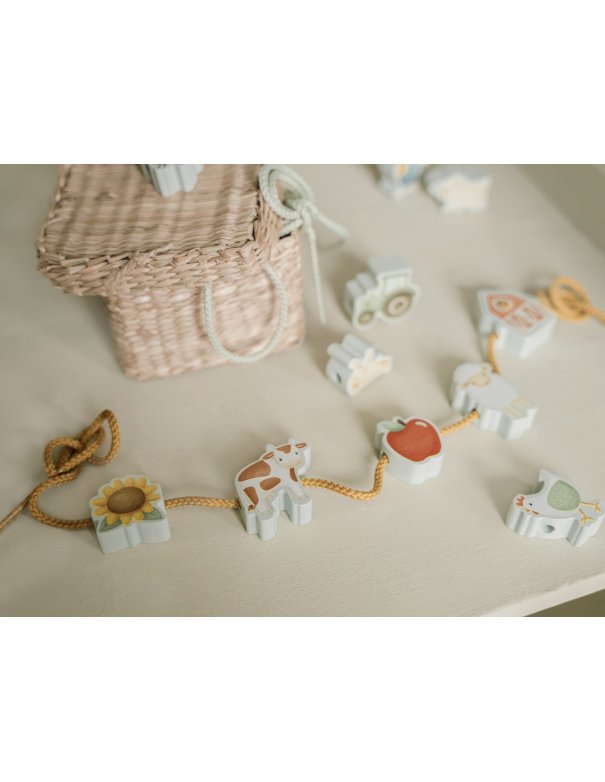 Perles en bois à enfiler Little Farm...