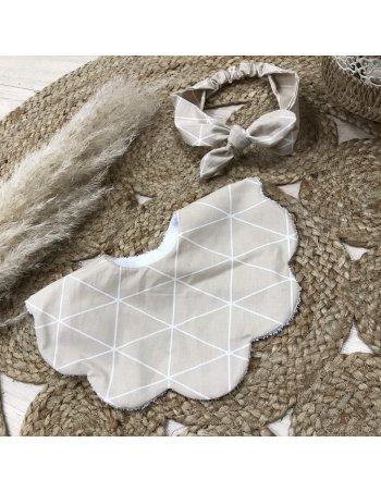 Ensemble bavoir de coton & bandeau