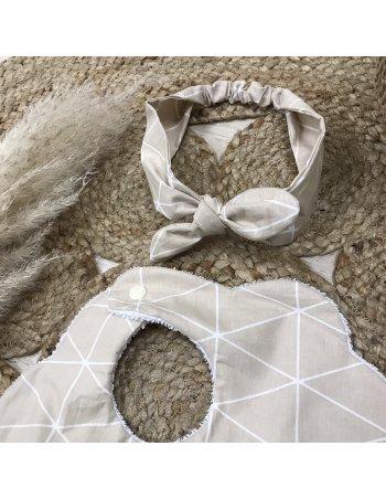 Ensemble bavoir de coton & bandeau 2