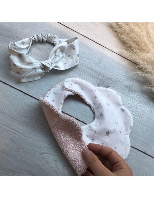 Ensemble bavoir de coton & bandeau