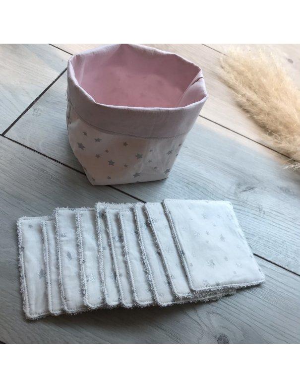 Panier + lot de 10 lingettes de coton