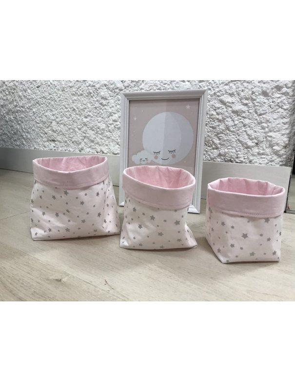 Lot de 3 panières de rangement en tissu