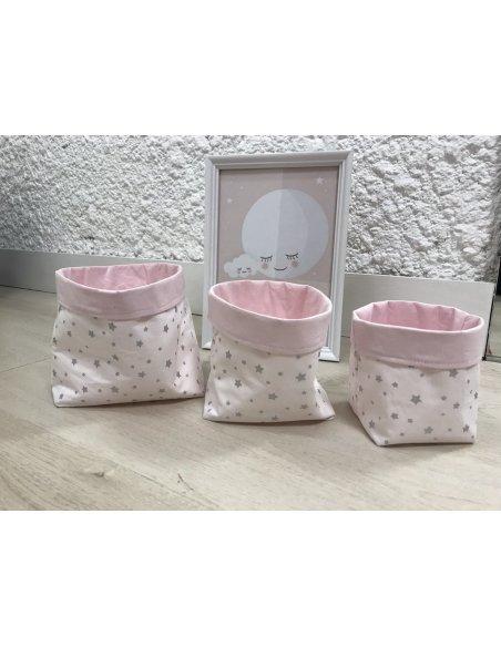 Lot de 3 panières de rangement en tissu Lot de 3 panières de rangement en tissu