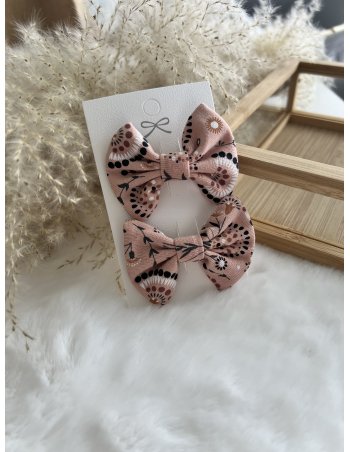 Barrette à cheveux noeud Old Pink