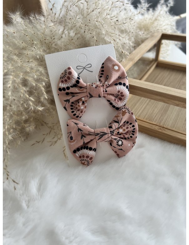 Barrette à cheveux noeud Old Pink