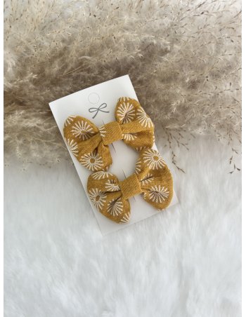 Barrette à cheveux noeud Yellow Flower
