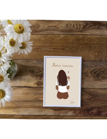 Affiche personnalisée Merci Nounou