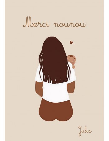 Affiche personnalisée Merci Nounou 2