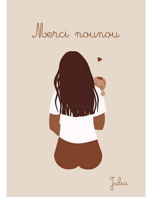 Affiche personnalisée Merci Nounou Affiche personnalisée Merci Nounou