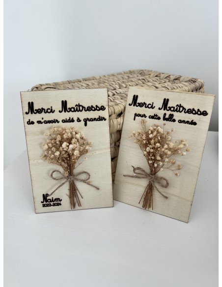 Plaquette gravure sur bois Merci Maître / Maîtresse / Nounou Plaquette gravure sur bois Merci Maître / Maîtresse / Nounou