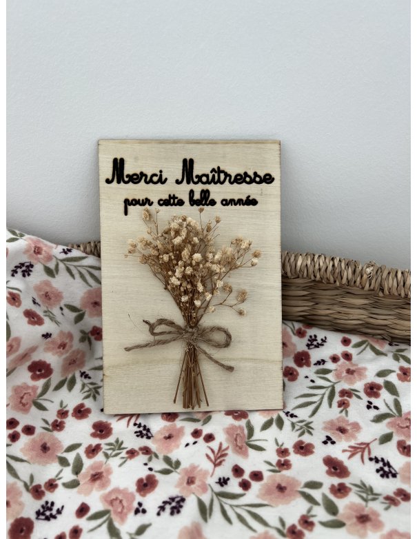 Plaquette gravure sur bois Merci Maître / Maîtresse / Nounou Plaquette gravure sur bois Merci Maître / Maîtresse / Nounou