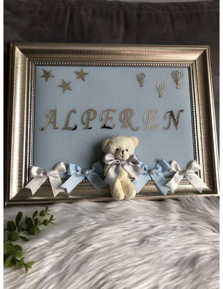 Cadre mural personnalisé fond bleu