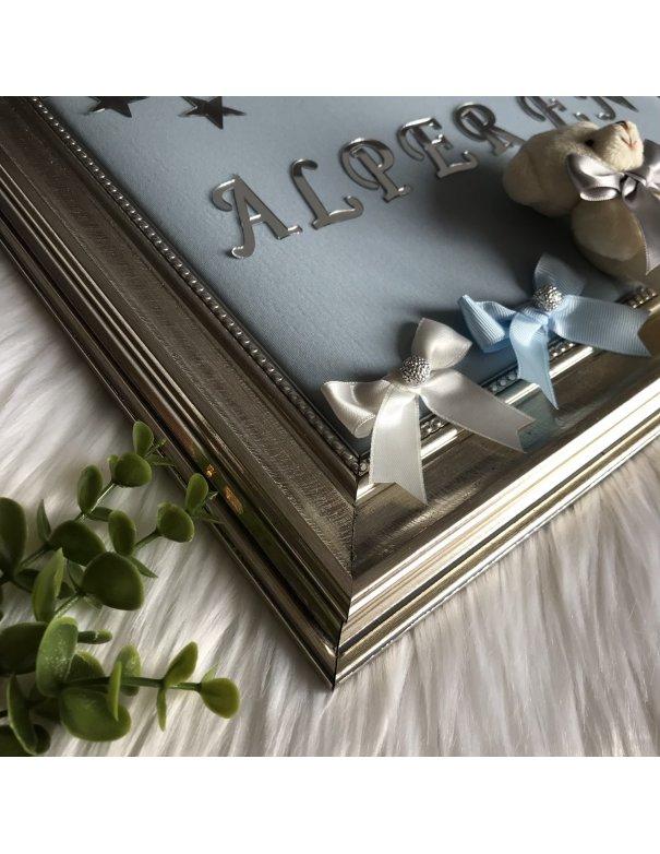 Cadre mural personnalisé fond bleu