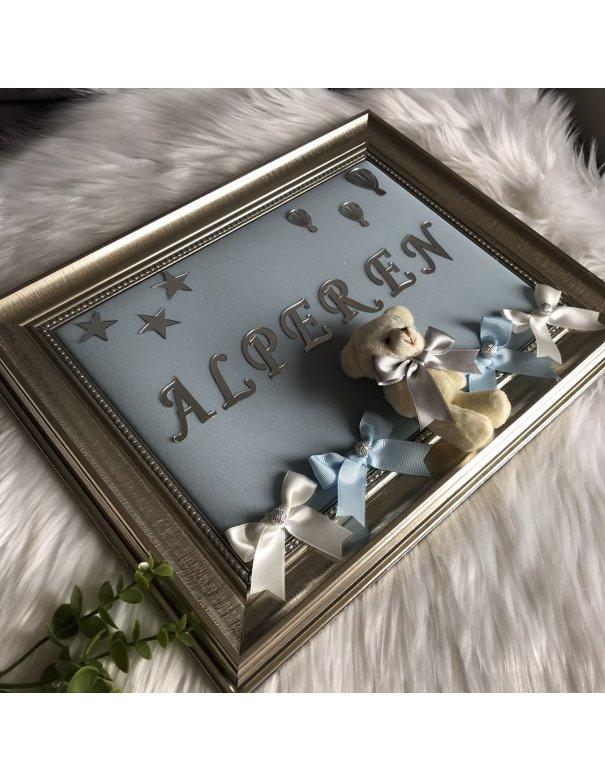 Cadre mural personnalisé fond bleu