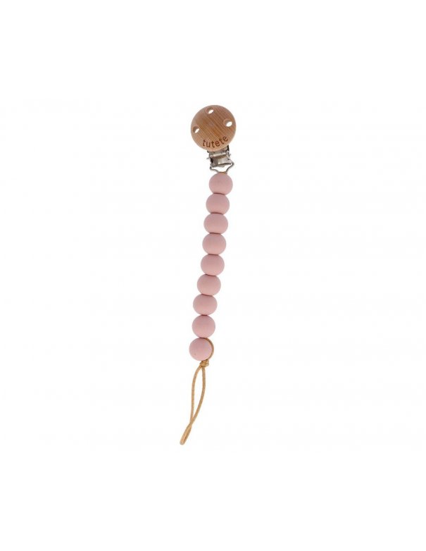 Attache tétine en silicone - Rose