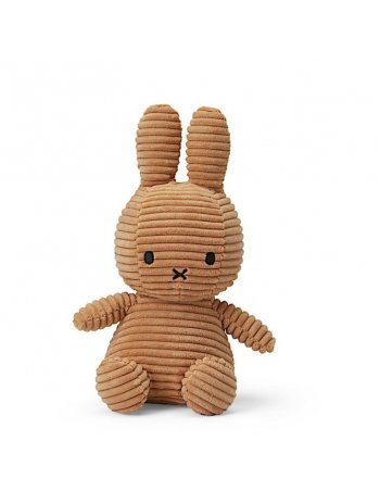 Peluche Miffy velours côtelé beige 23cm