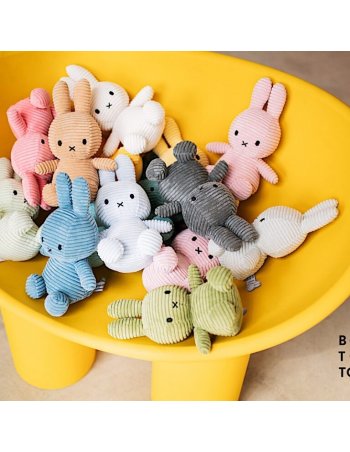 Peluche Miffy velours côtelé beige 23cm 2