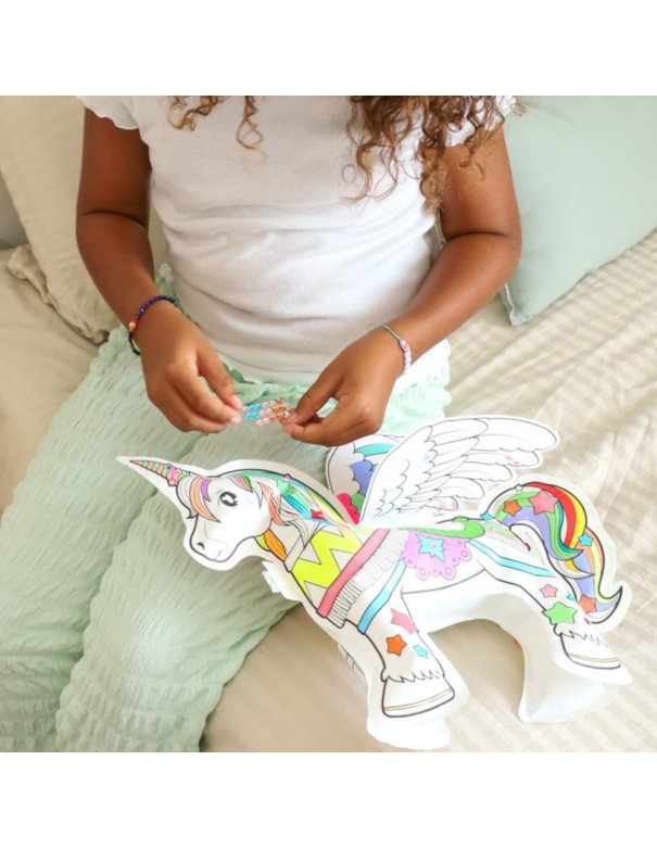 Coloriage gonflable Licorne + strass