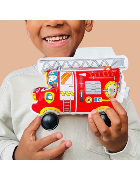 Coloriage gonflable Pompier - Police limineux+ roues