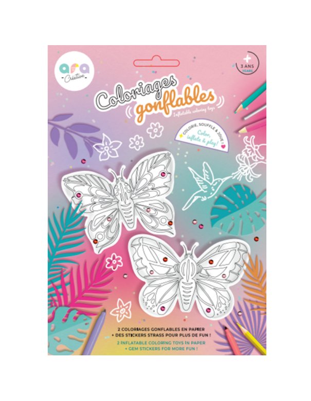Coloriage gonflable Papillons + Strass