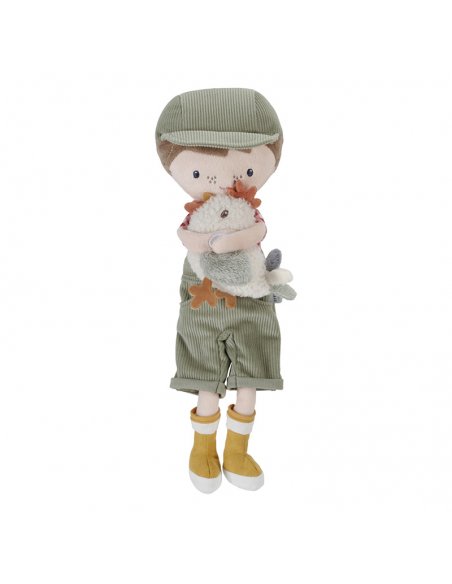 Poupée fermier Jim avec poule 35cm