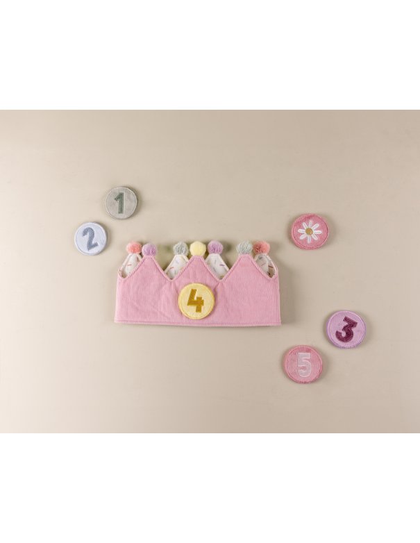 Couronne d'anniversaire avec chiffres rose