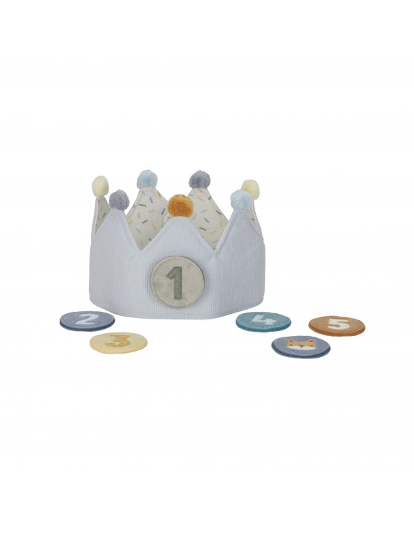 Couronne d'anniversaire avec chiffres bleu