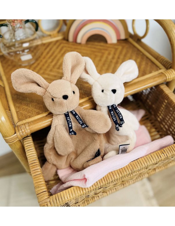 Doudou plat Lapin Dorlotin – Beige
