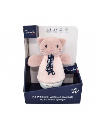 Veilleuse bébé musicale – Rose – Chat Dorlotin – 16 cm 2