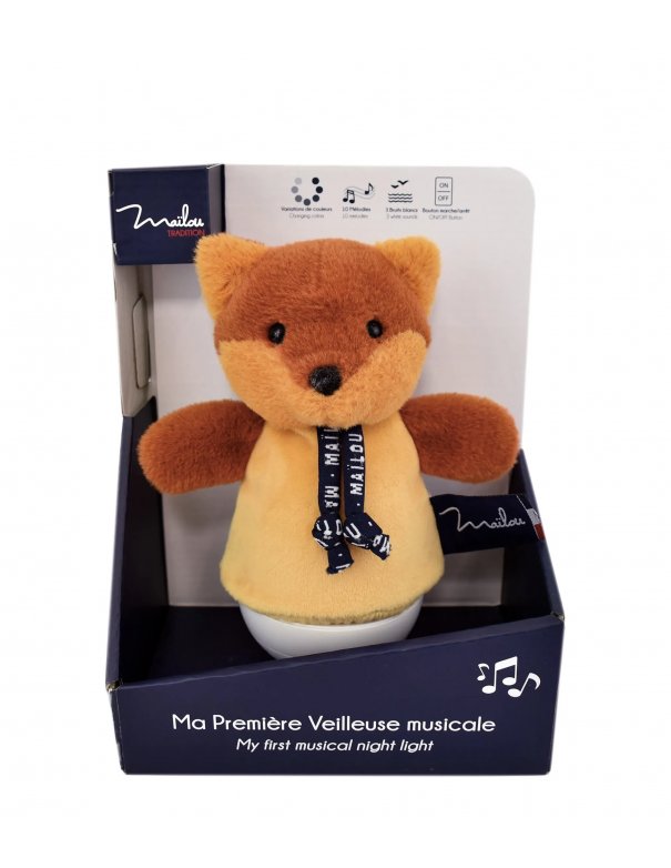 Veilleuse bébé musicale – Renard Roux– Dorlotin – 16 cm
