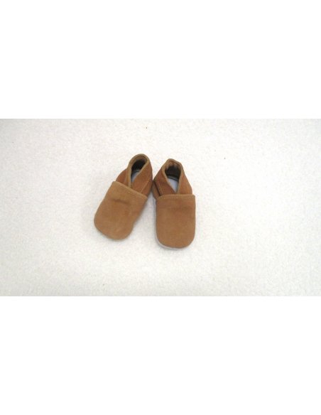 Chaussons cuir - camel