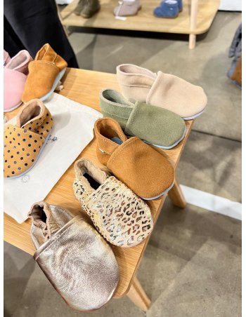 Chaussons cuir - camel 2