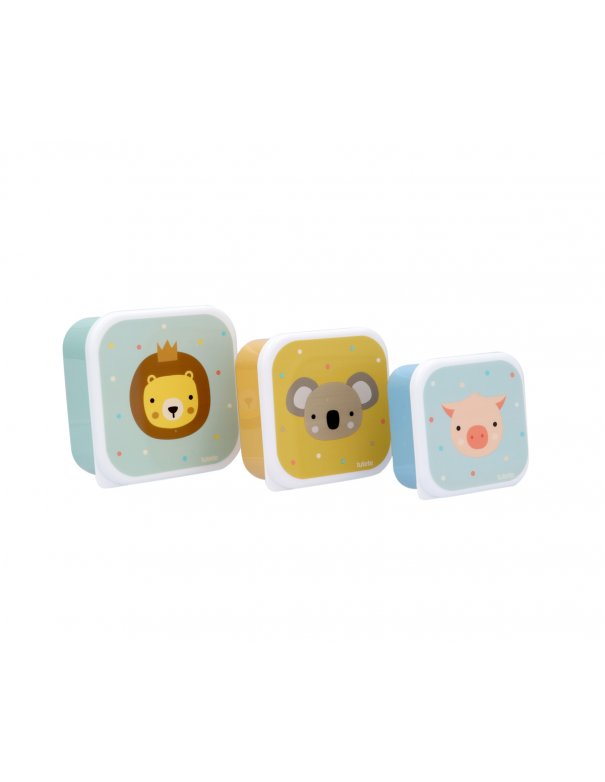 Set de 3 boîtes à lunch - Animal friends