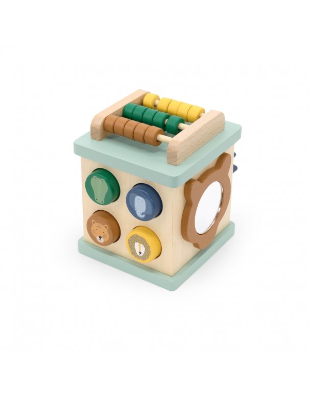 Petit cube d'activité en bois