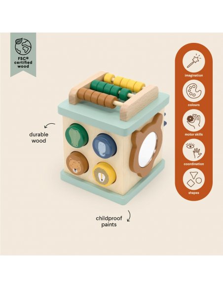 Petit cube d'activité en bois Petit cube d'activité en bois