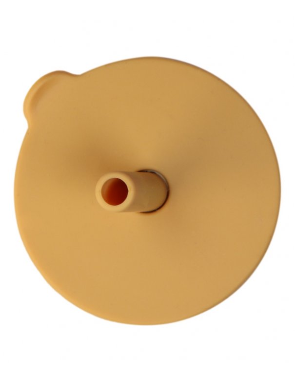 Tasse avec paille en silicone - Jaune miel