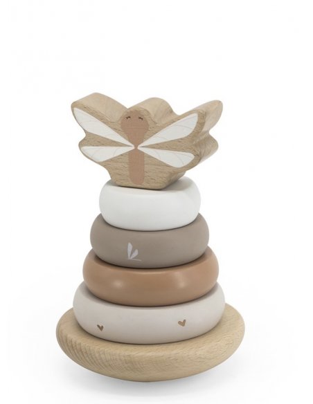 Pyramide à empiler en bois - Nougat