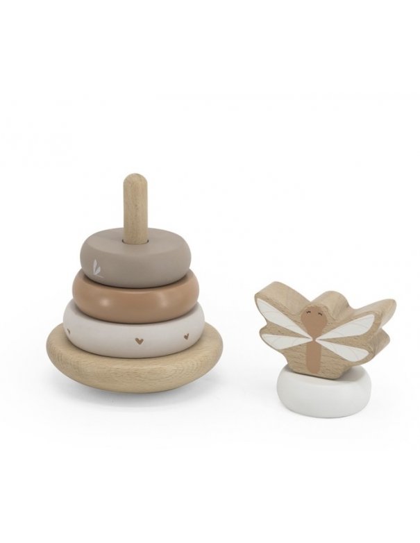 Pyramide à empiler en bois - Nougat