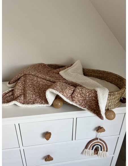 Couverture bébé double gaze de coton et sherpa 90 x 70 cm Couverture bébé double gaze de coton et sherpa 90 x 70 cm