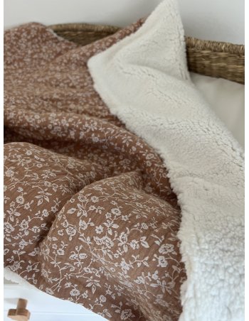 Couverture bébé double gaze de coton et sherpa 90 x 70 cm 2