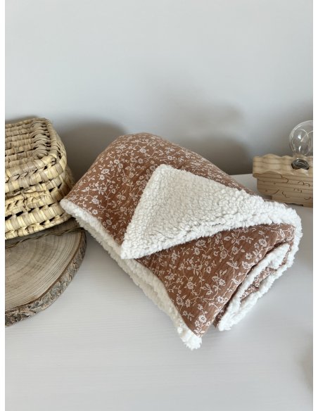 Couverture bébé double gaze de coton et sherpa 90 x 70 cm Couverture bébé double gaze de coton et sherpa 90 x 70 cm